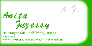 anita fuzessy business card